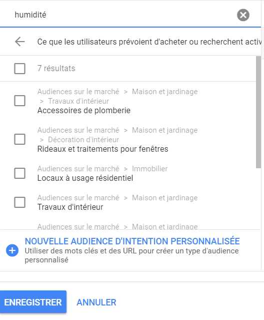 Audience personnalisée