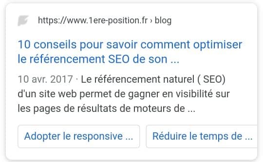 Favicons et fils d'Ariane dans les SERP