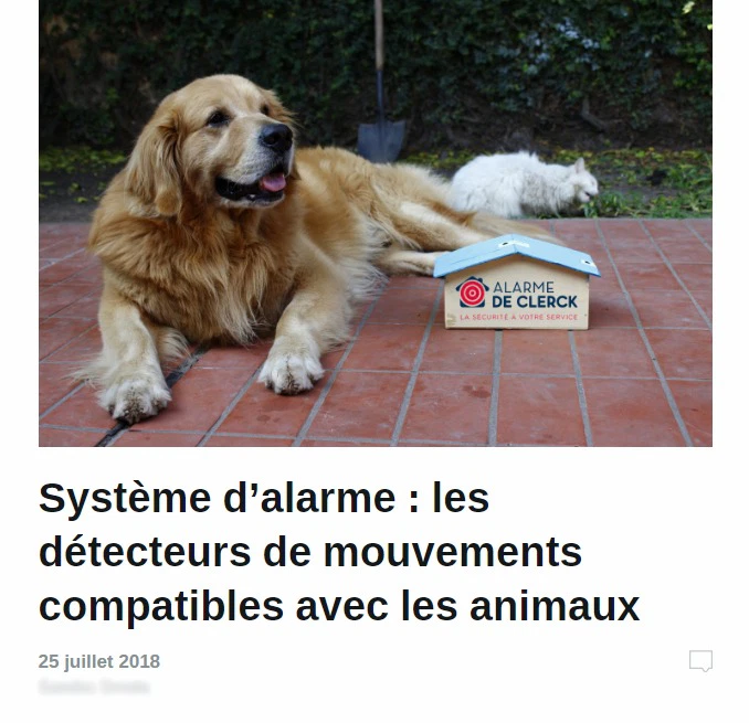 Alarme De Clerck : article animaux