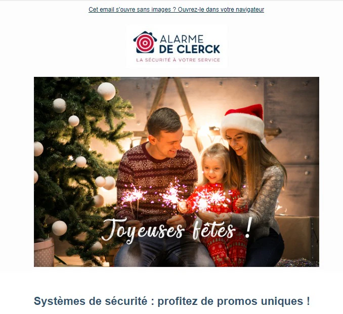 Alarme De Clerck : newsletter fêtes