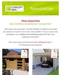 Concept Abri : newsletter - prolongation des portes ouvertes