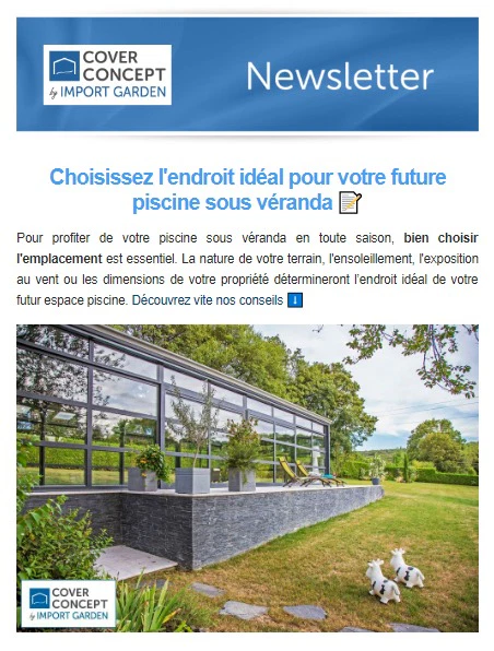 Cover Concept - newsletter : emplacement espace piscine