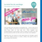 Newsletter de Servimat : promotion sur le carrelage