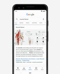 Réalité augmentée dans les SERP Google