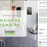 Béton Déco : publication Facebook maison témoin