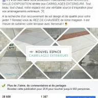Servimat : publication Facebook sur les carrelages