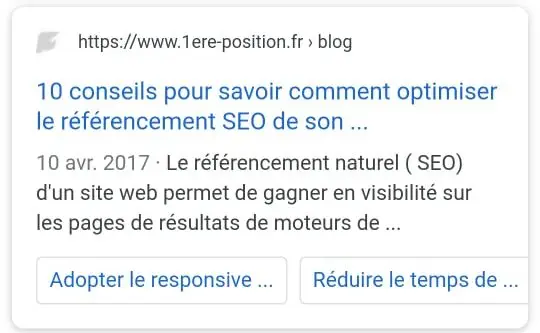 Favicons et fils d'Ariane dans les SERP