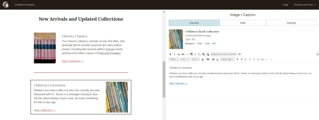 MailChimp : interface design