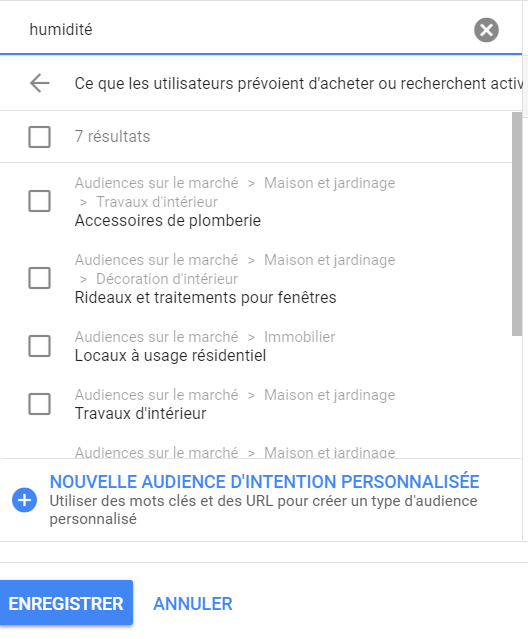 Audience personnalisée