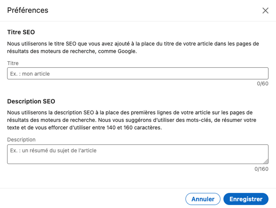 Nouvelle fonctionnalité LinkedIn : titres et descriptions SEO