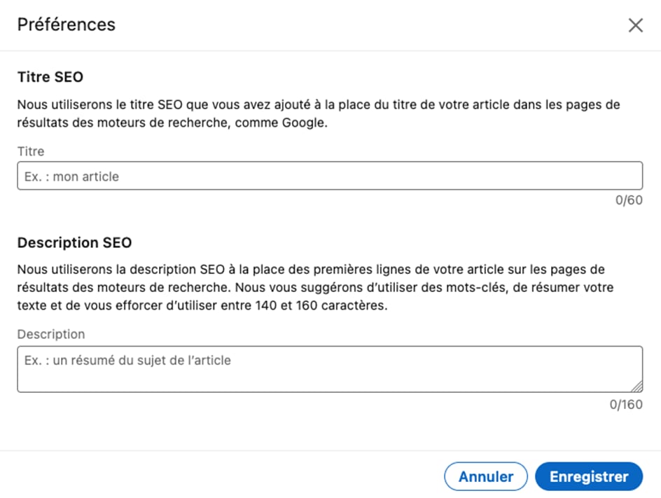 Nouvelle fonctionnalité LinkedIn : titres et descriptions SEO
