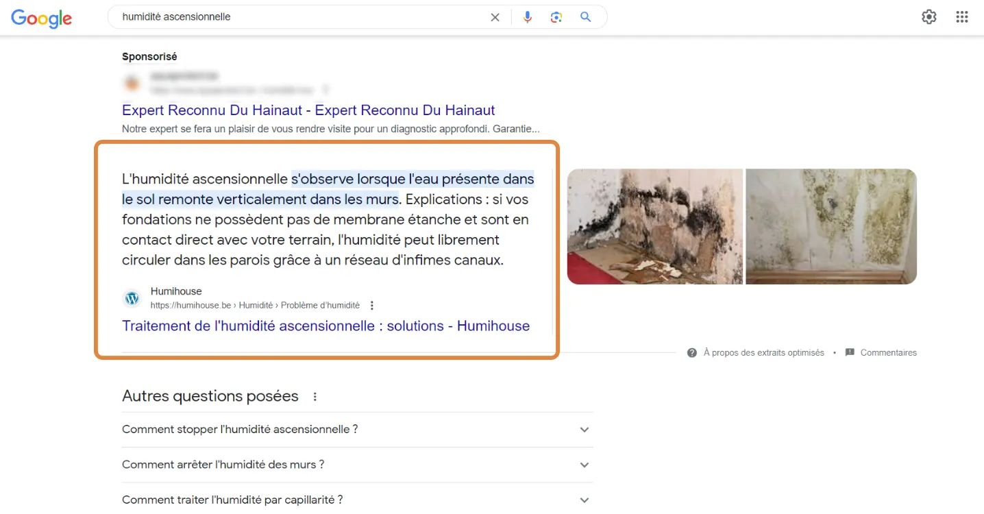 Position zéro en SEO pour Humihouse